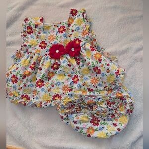 Ladybug Floral Dress And Bummies